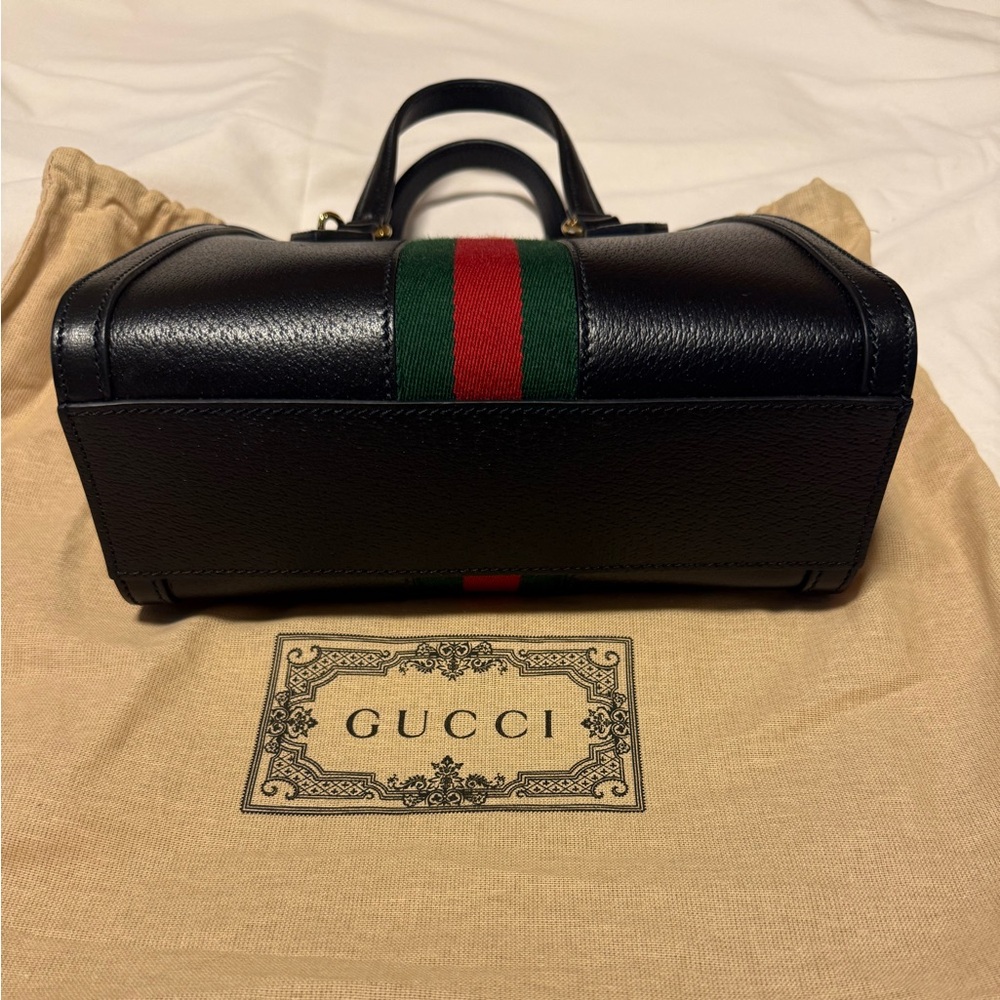 Genuine Gucci Black Ophidia Tote Handbag - Picture 9 of 16